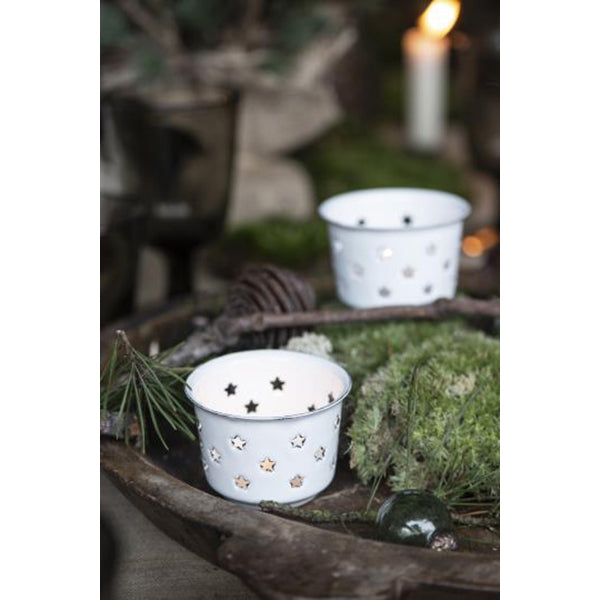 Portavela Esmaltado Estrellas Ø: 7,5 cm