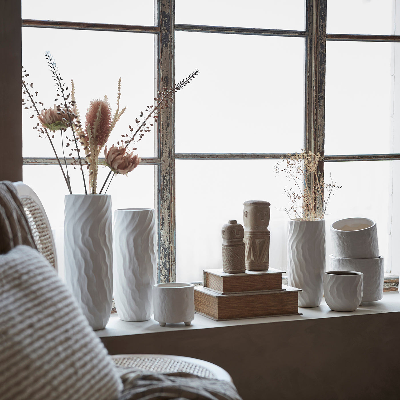 Maceta L, Blanco COCOS, Ø12/17xH15 cm