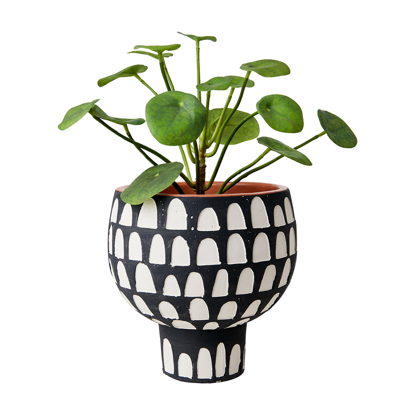 Maceta M, Negro/blanco CAMILLE, Ø19xH19 cm