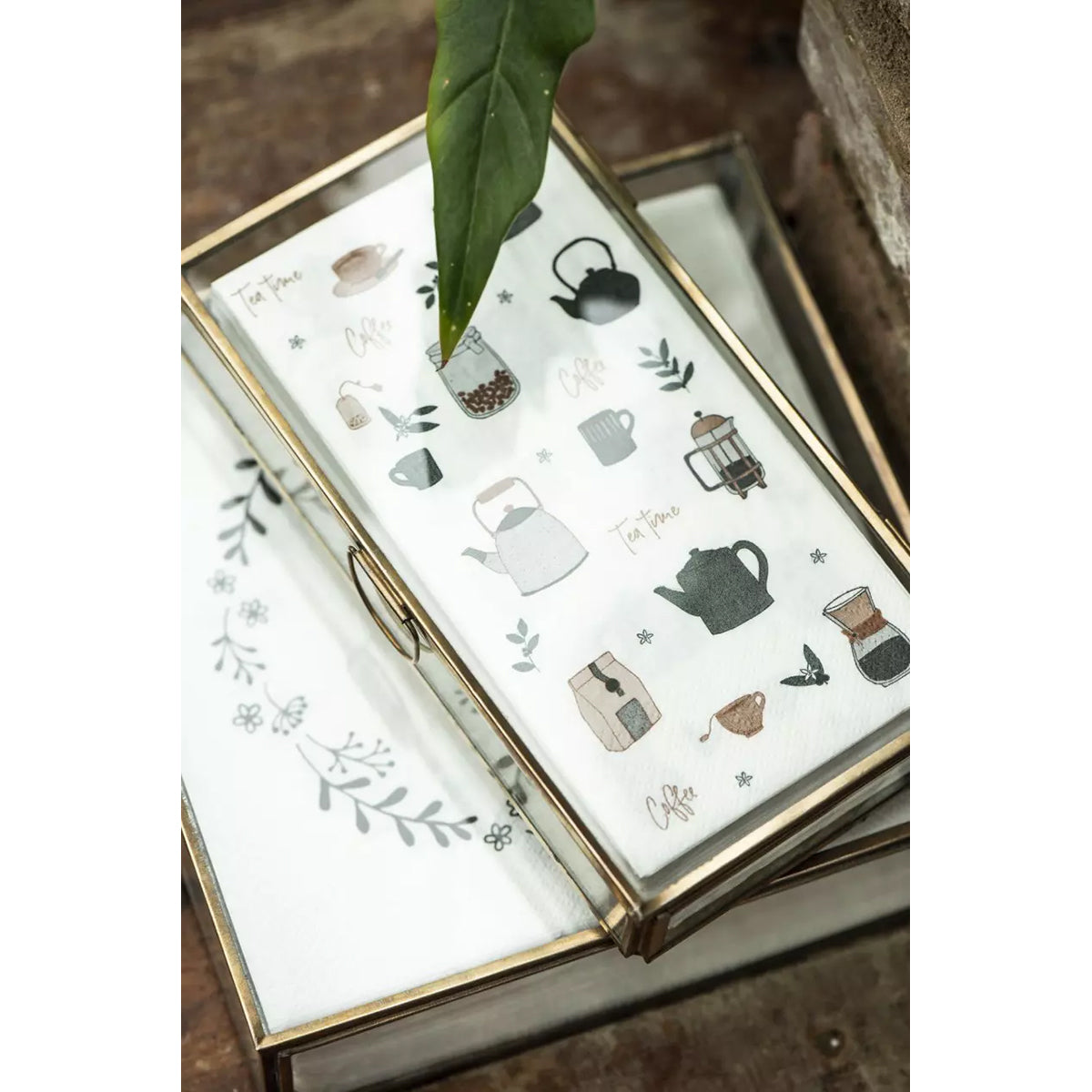 Caja de Vidrio Rectangular Bronce 12x22 cm