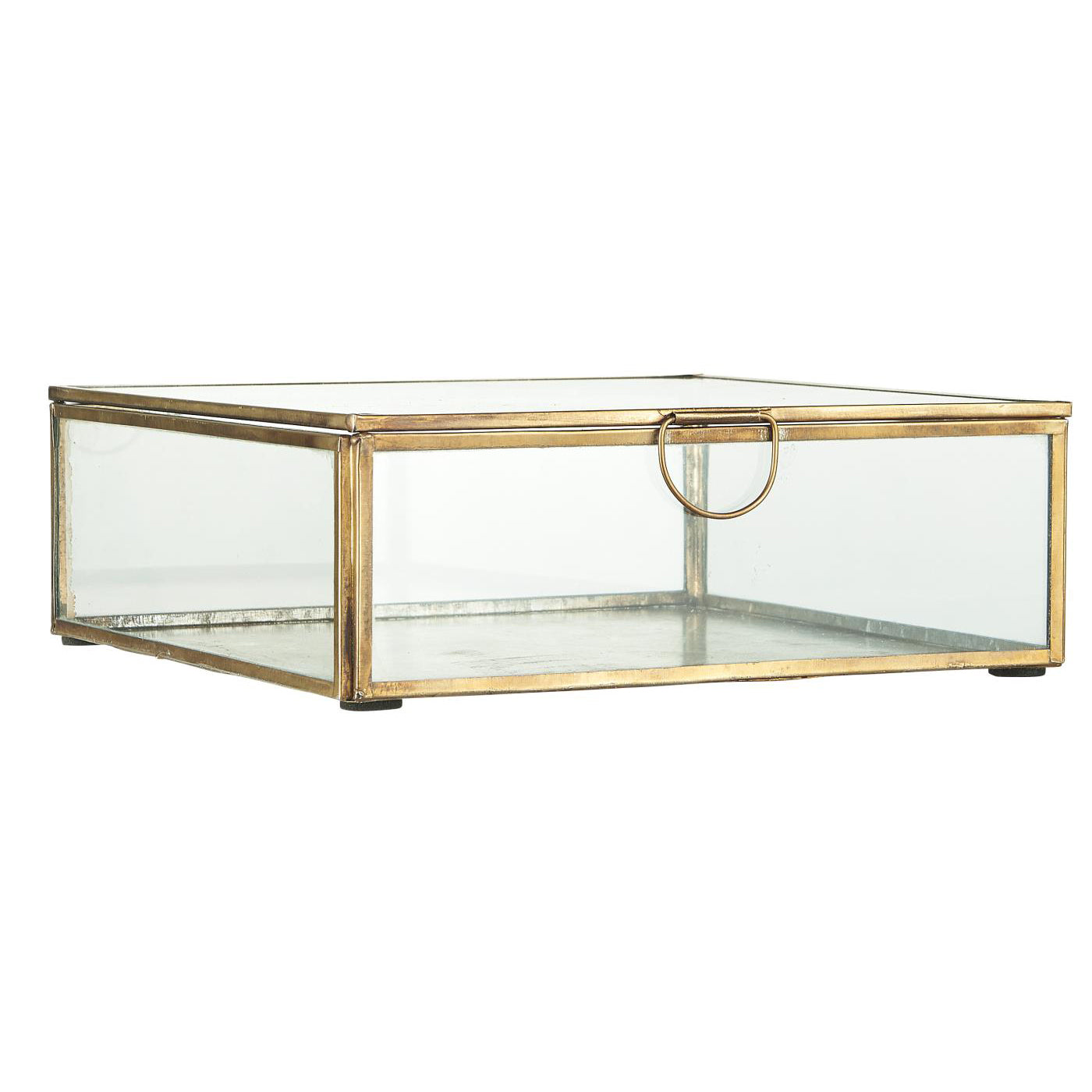 Caja de Vidrio con Argolla Color Bronce