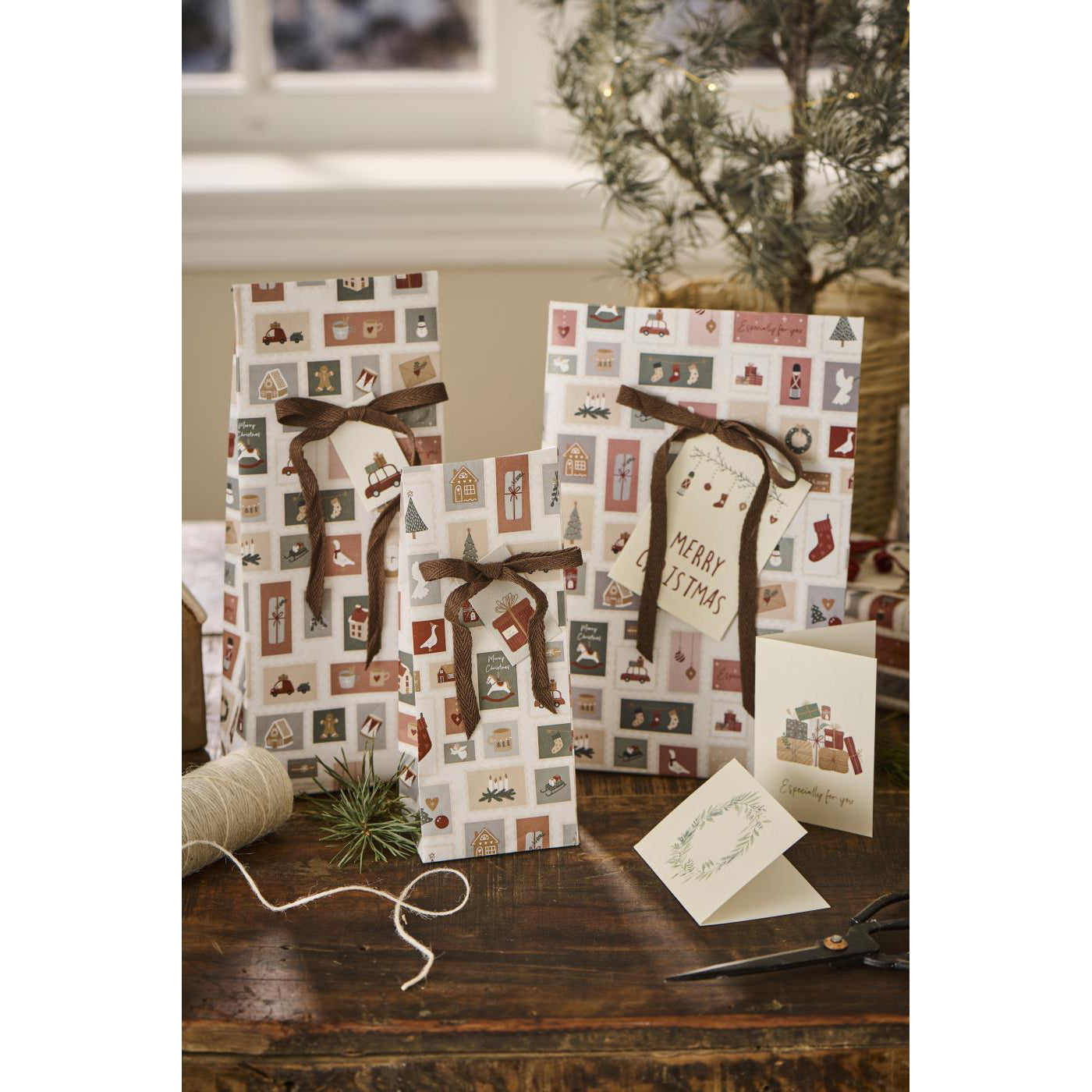 Bolsa Papel Regalo Navidad H: 28,5 cm