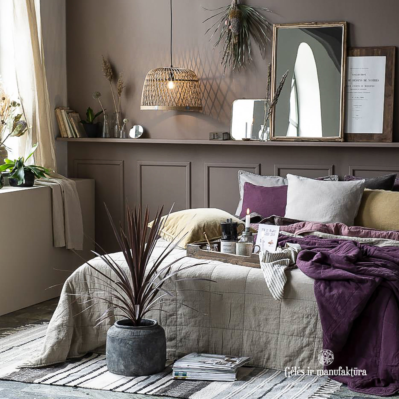 Pot de Cemento Cleopatra Charbon H: 25 cm Ø: 27 cm