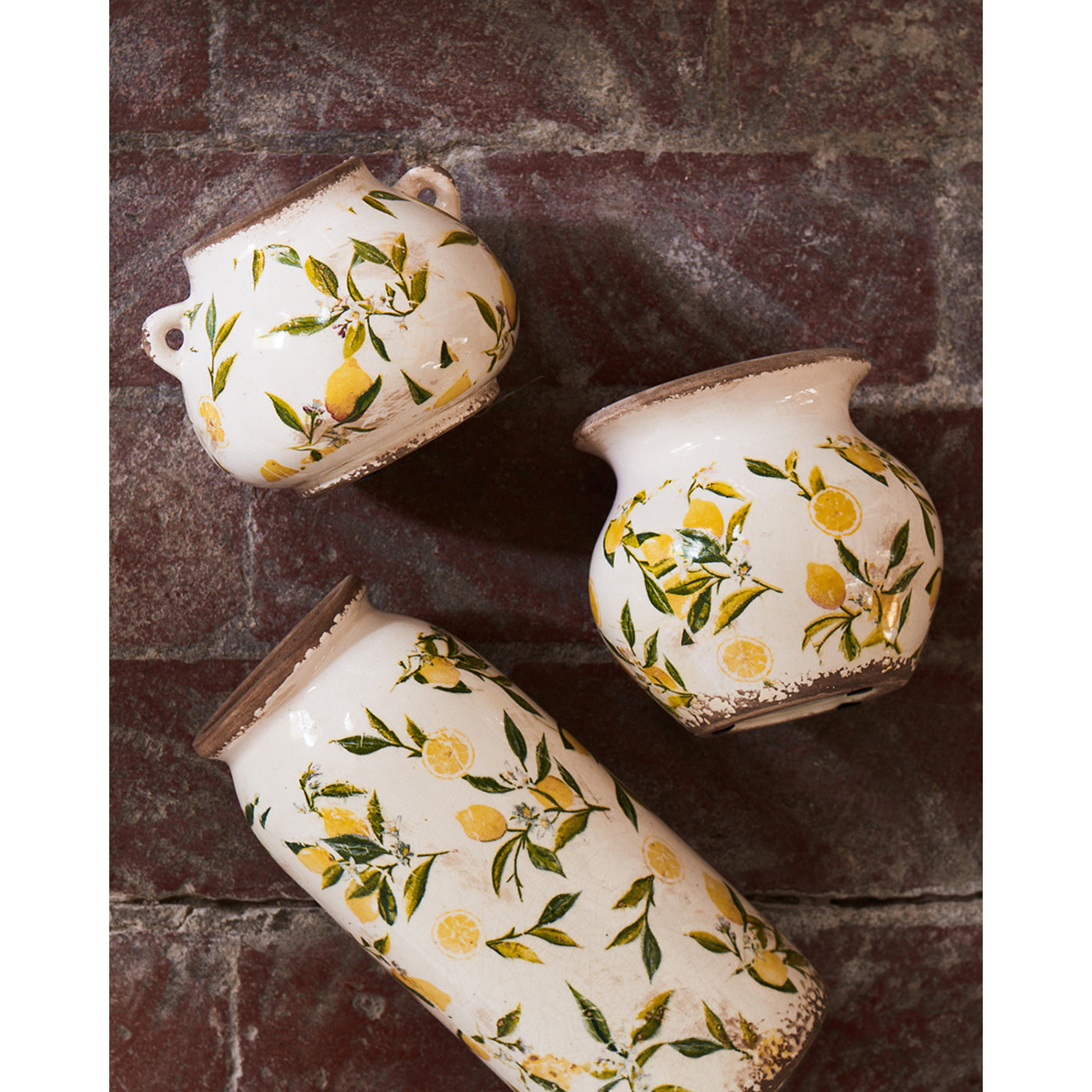 Macetero-Florero LEMONA Blanco/Verde/Amarillo