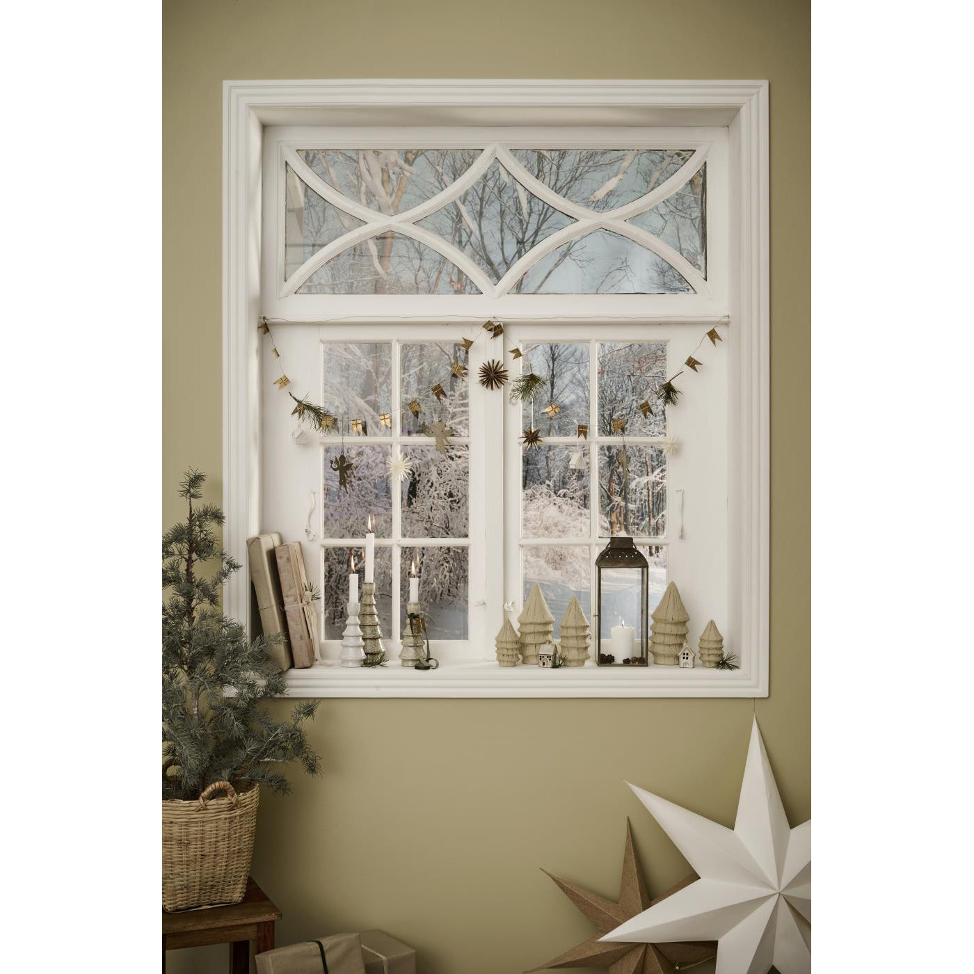 Árbol Navideño Artístico Papel Mâché Large, H: 21 cm