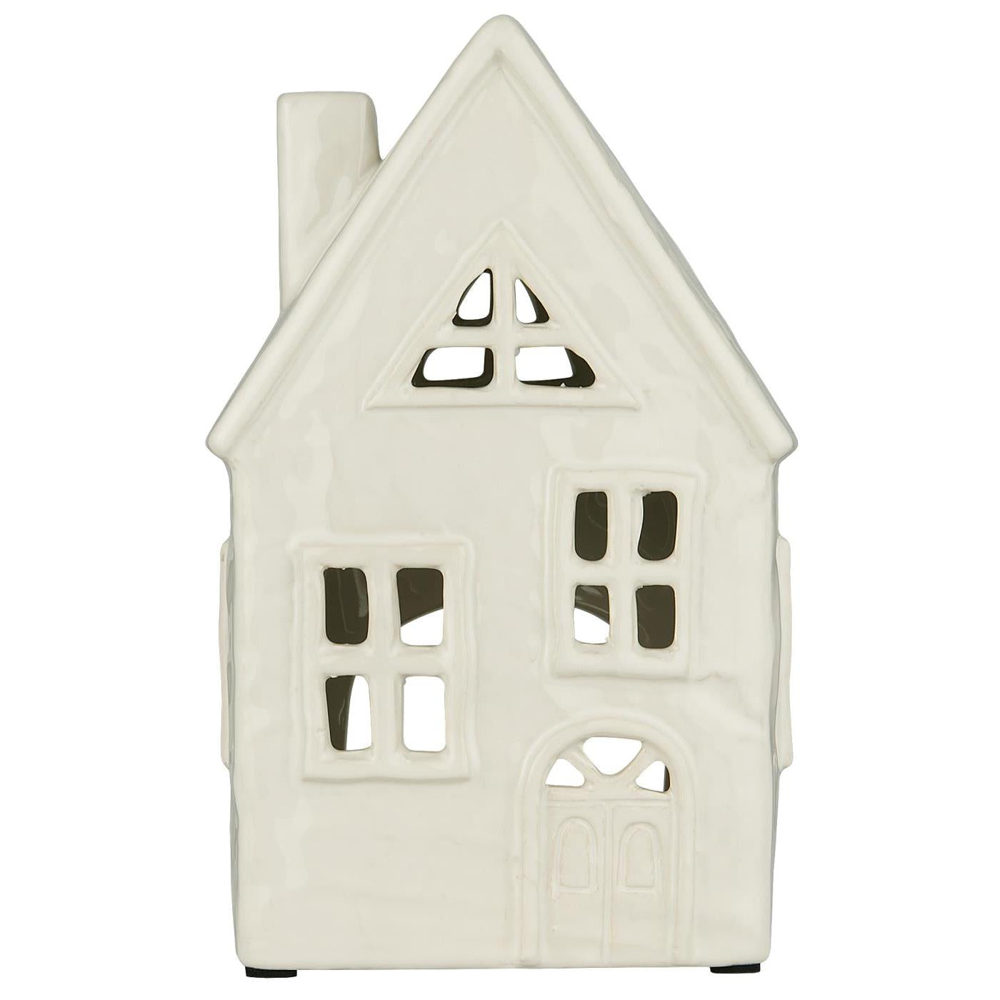 Casa para velas off white con puerta curvas Medium