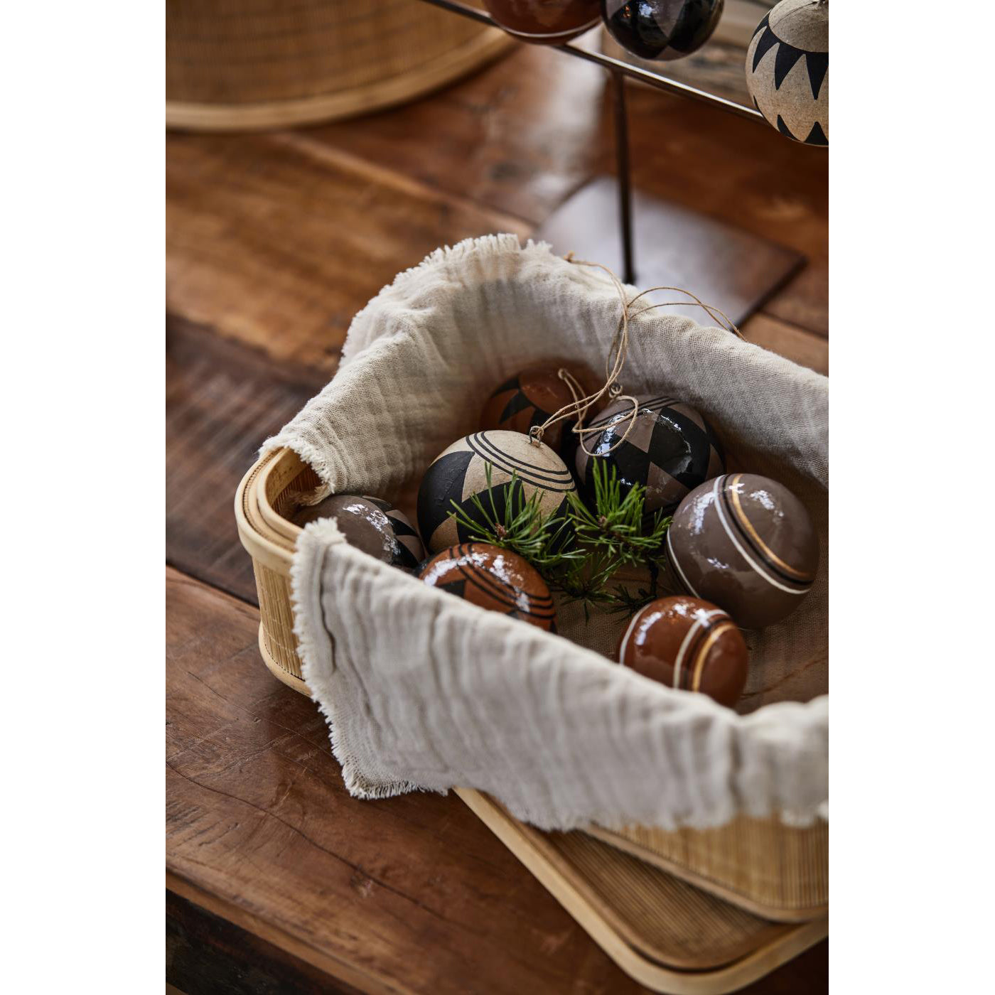 Adorno Papel Maché Café H: 7 Ø: 7 cm