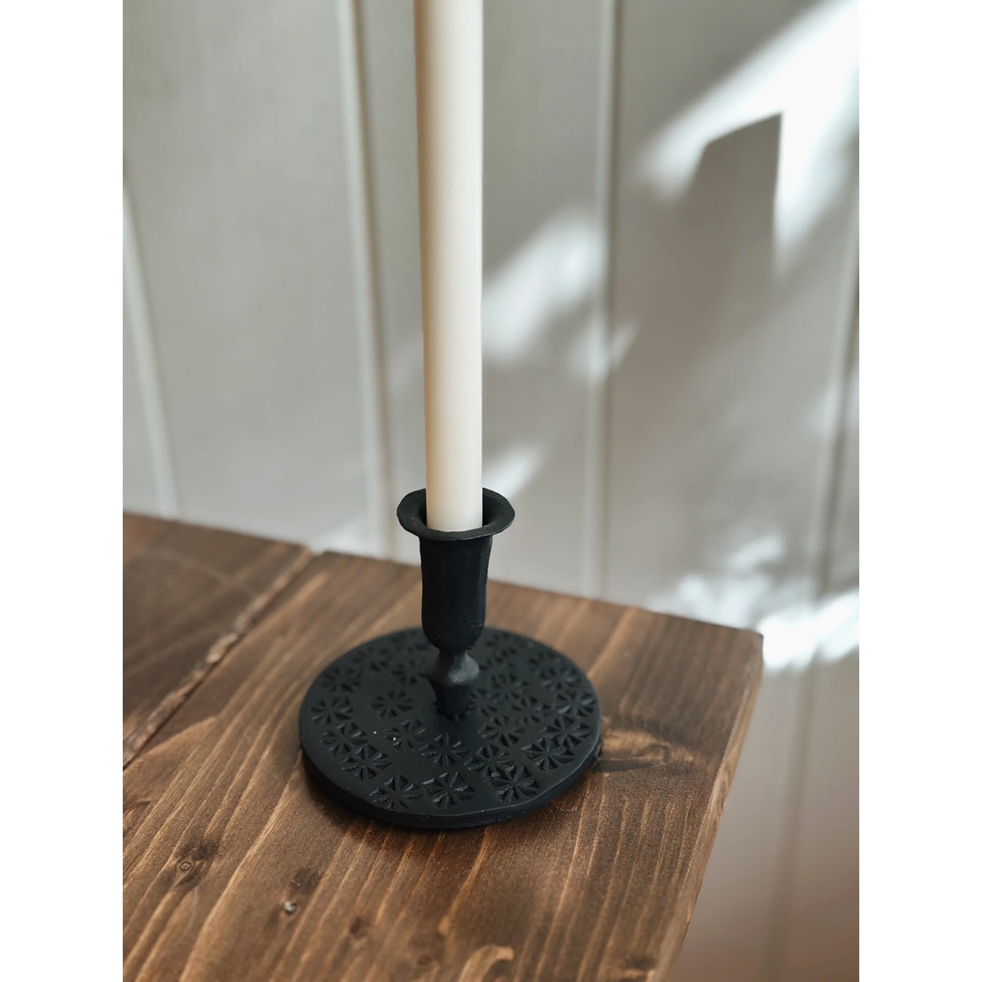 Portavela de Metal Negro H: 7 Ø: 7,7 cm