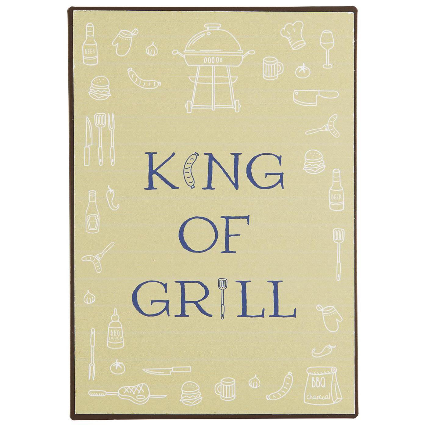Letrero Metal: King of Grill H: 20 cm