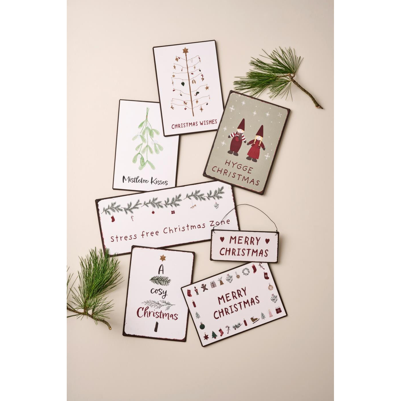 Letrero Merry Christmas H: 14 L: 20 cm