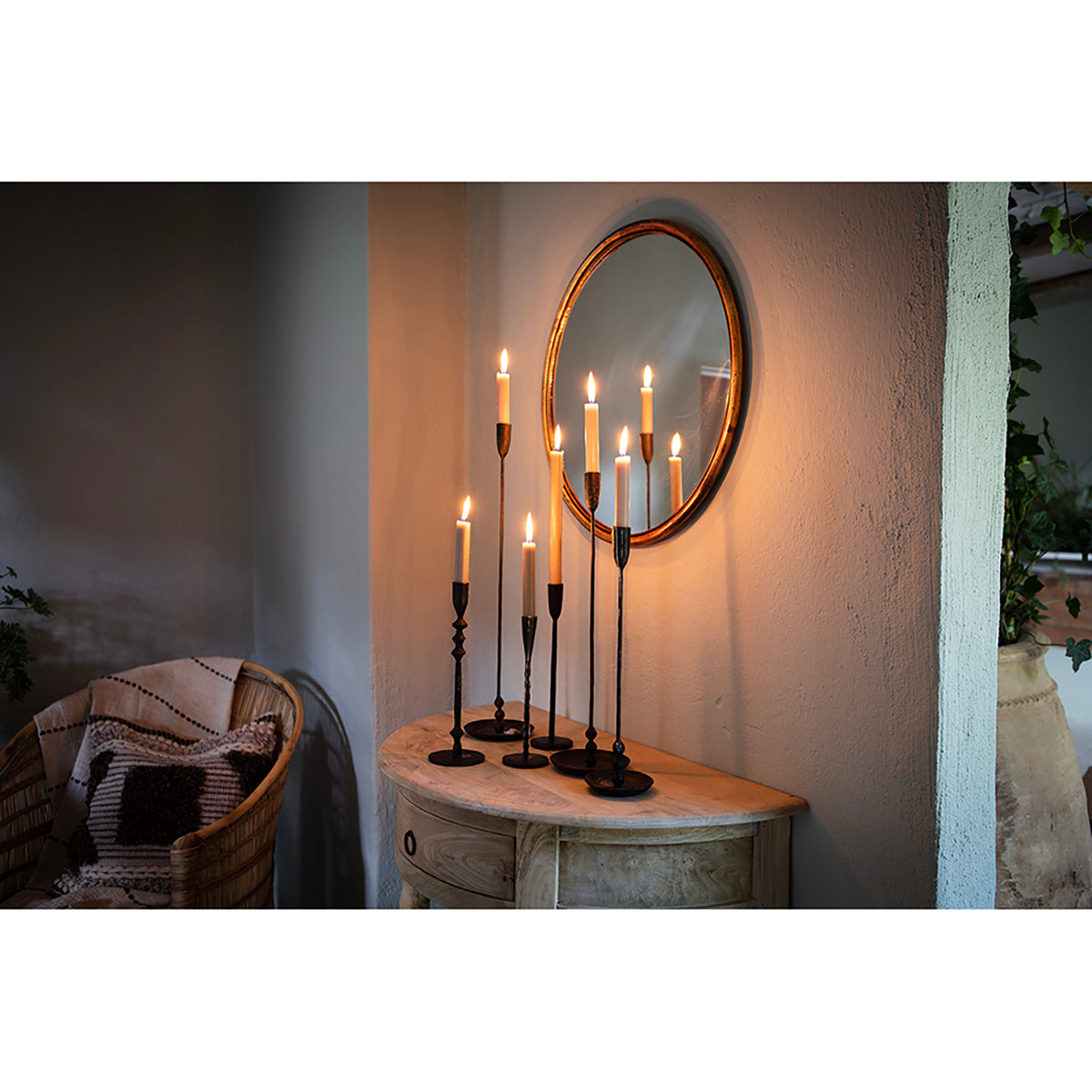 Portavela L, Negro THOR, Ø10xH31 cm