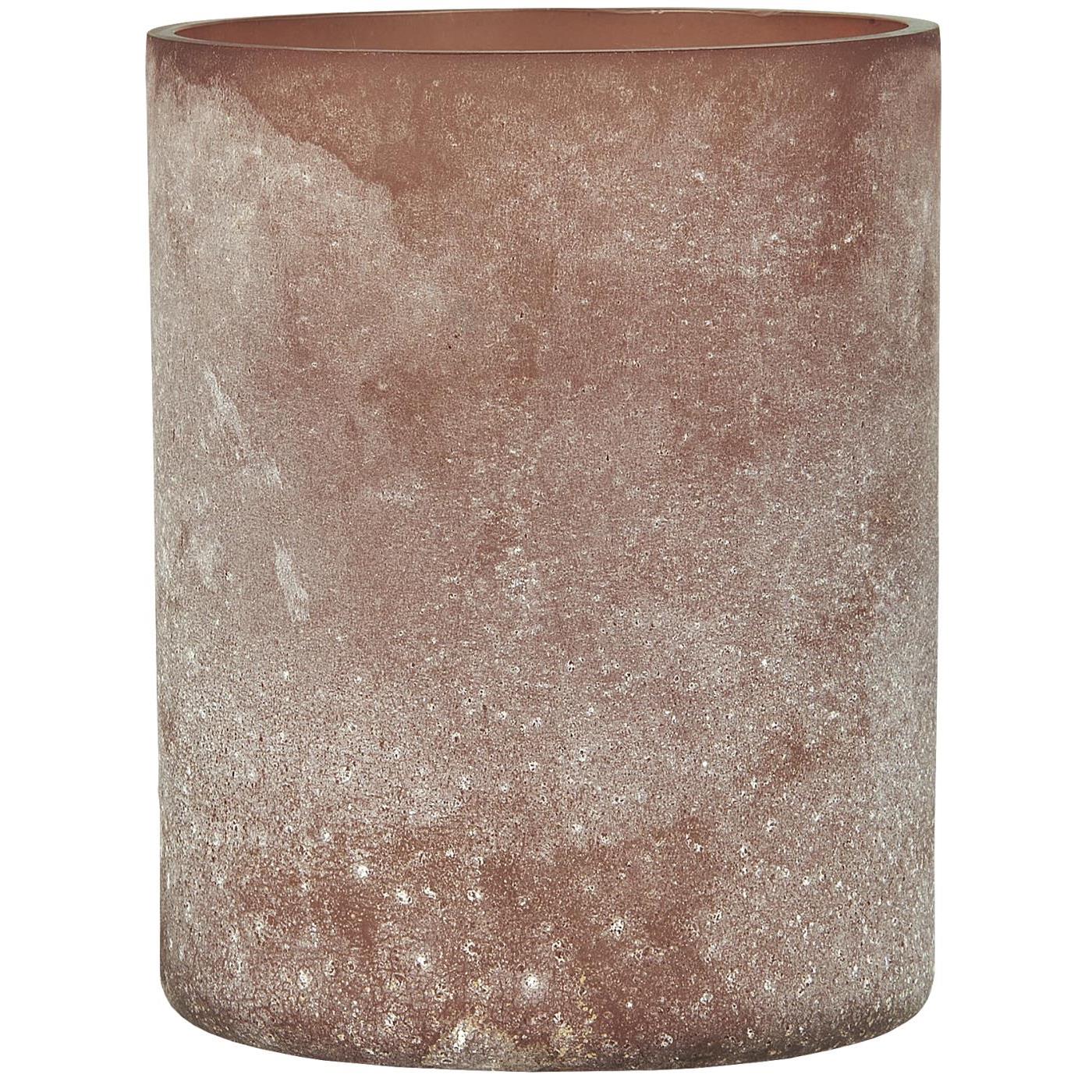 Portavela de Vidrio Dusty Rose UNIQUE H: 13 Ø: 10 cm