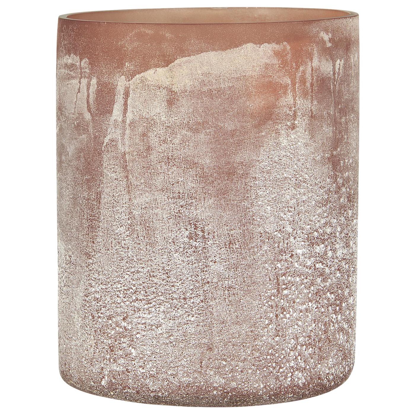 Portavela de Vidrio Dusty Rose Antique UNIQUE H: 16 Ø: 13 cm