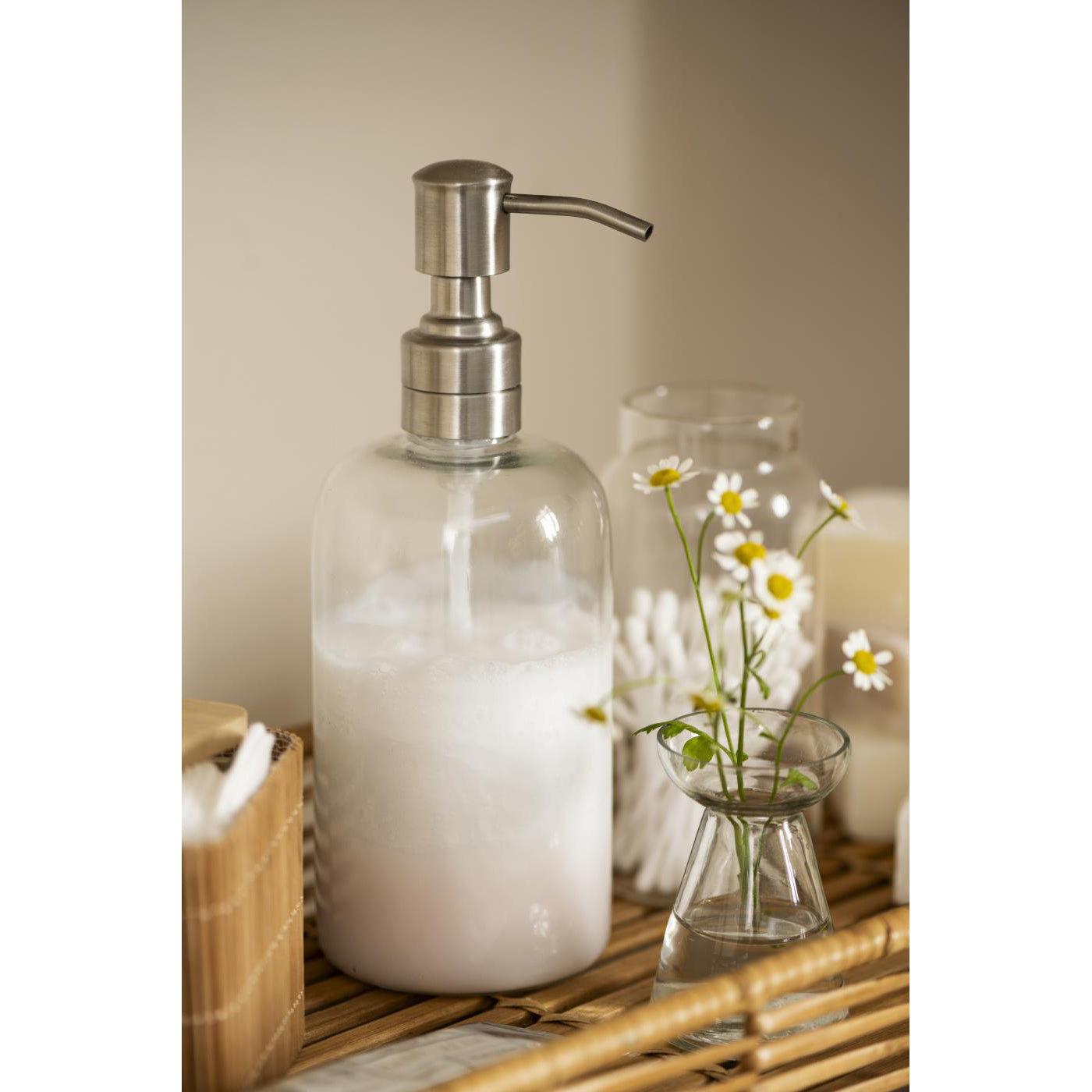 Dispensador con Dosificador Color Plata