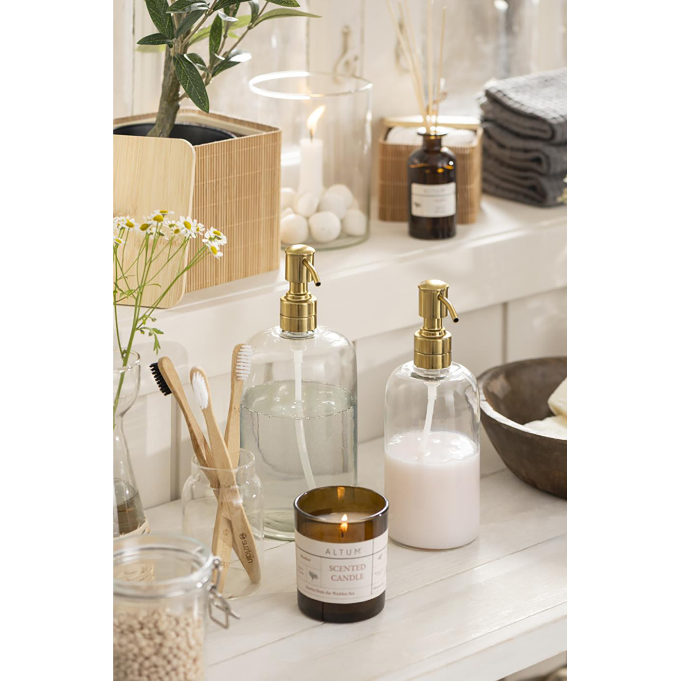 Dispensador con Dosificador Color Bronce