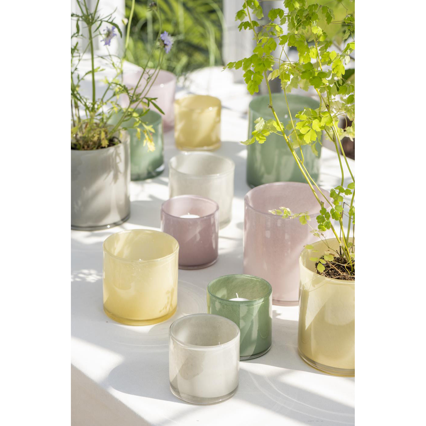 Florero / Pot Venecia Vidrio Gris H: 16 cm