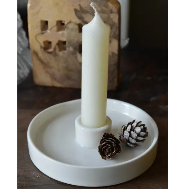 Portavela Porcelana Crema