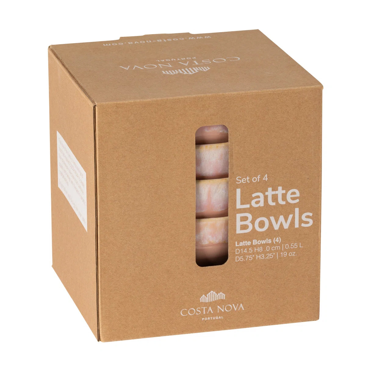 Set 4 Latte Bowls Pink