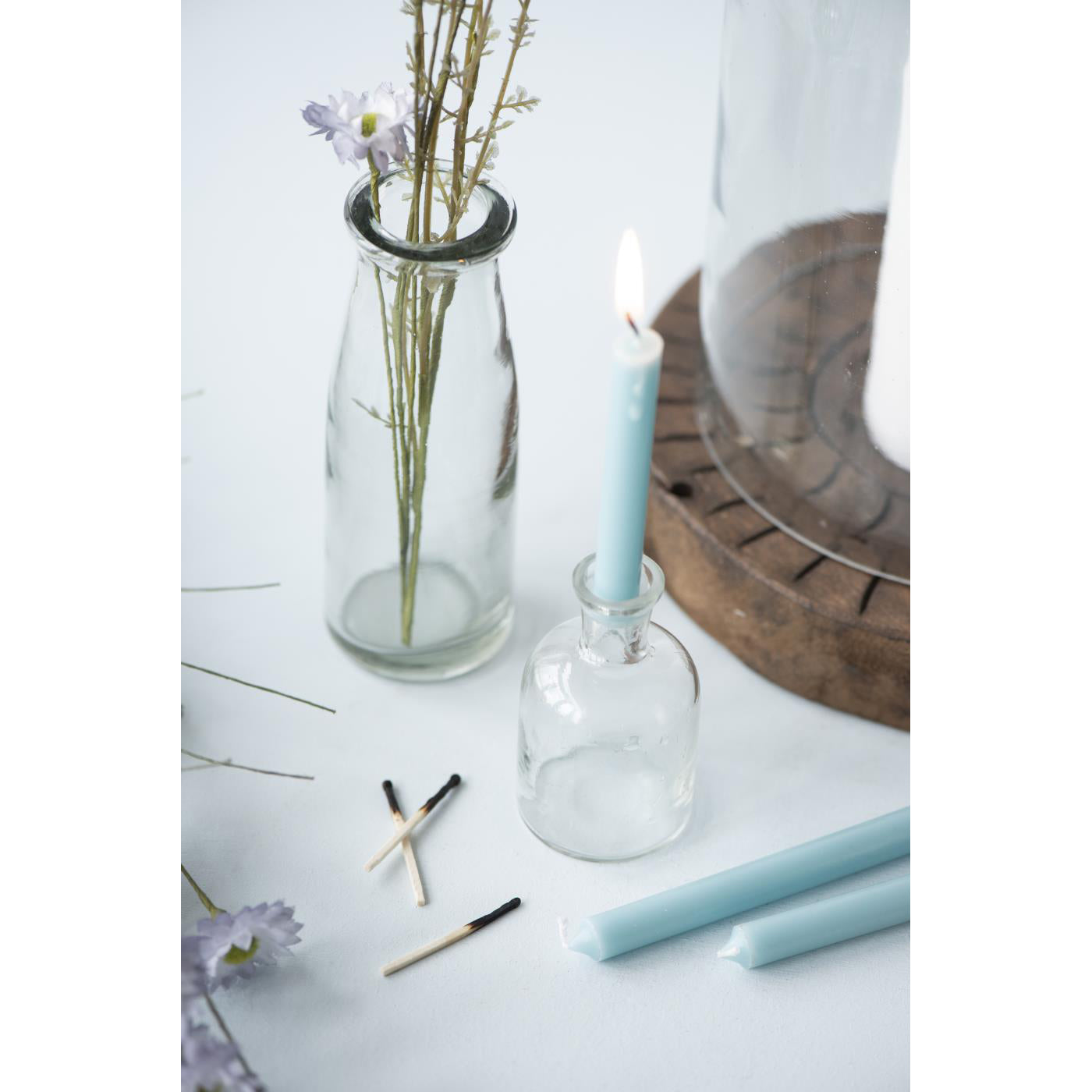 Vela Taper Aqua Ø:1.3 H:20 cm