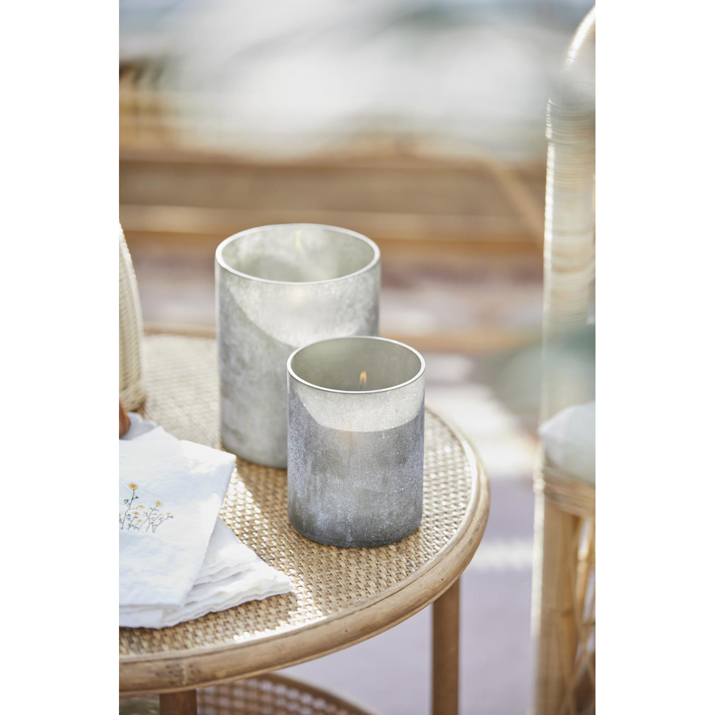 Portavela de Vidrio Dusty Green UNIQUE H: 16 Ø: 13 cm