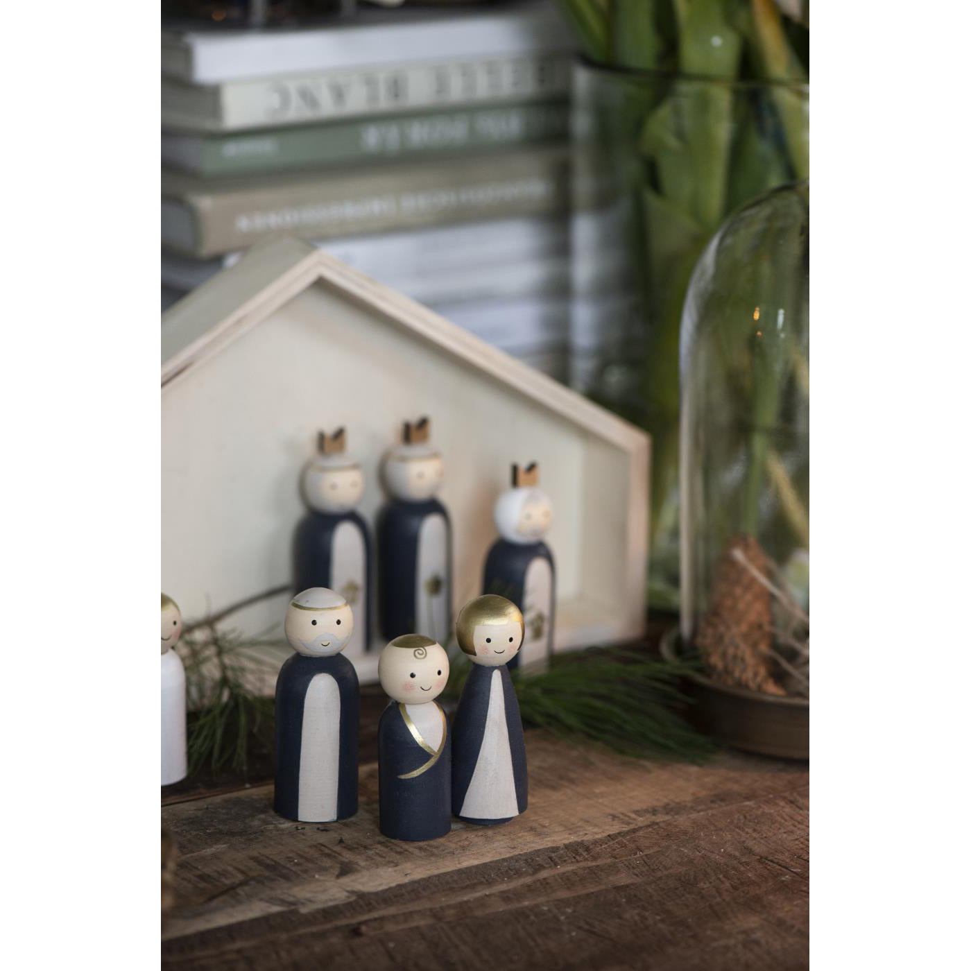 Pesebre Navidad de Madera con 7 Figuras