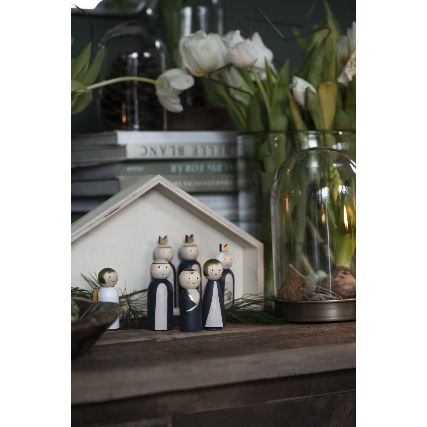 Pesebre Navidad de Madera con 7 Figuras