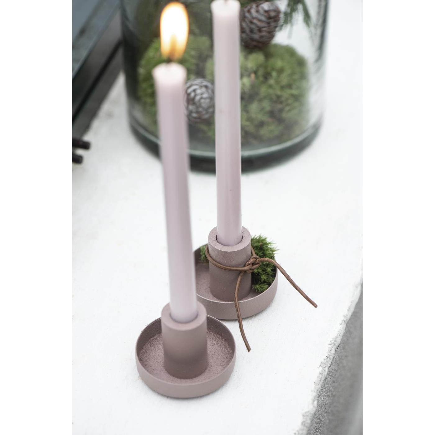 Candelabro Metálico Taper Malva Small