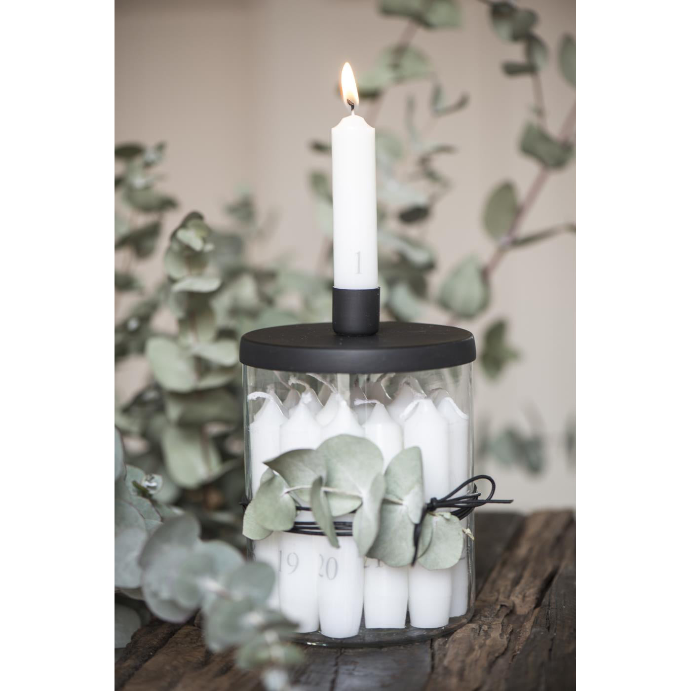 Velas Dinner Blancas con Números Adviento 24 unidades