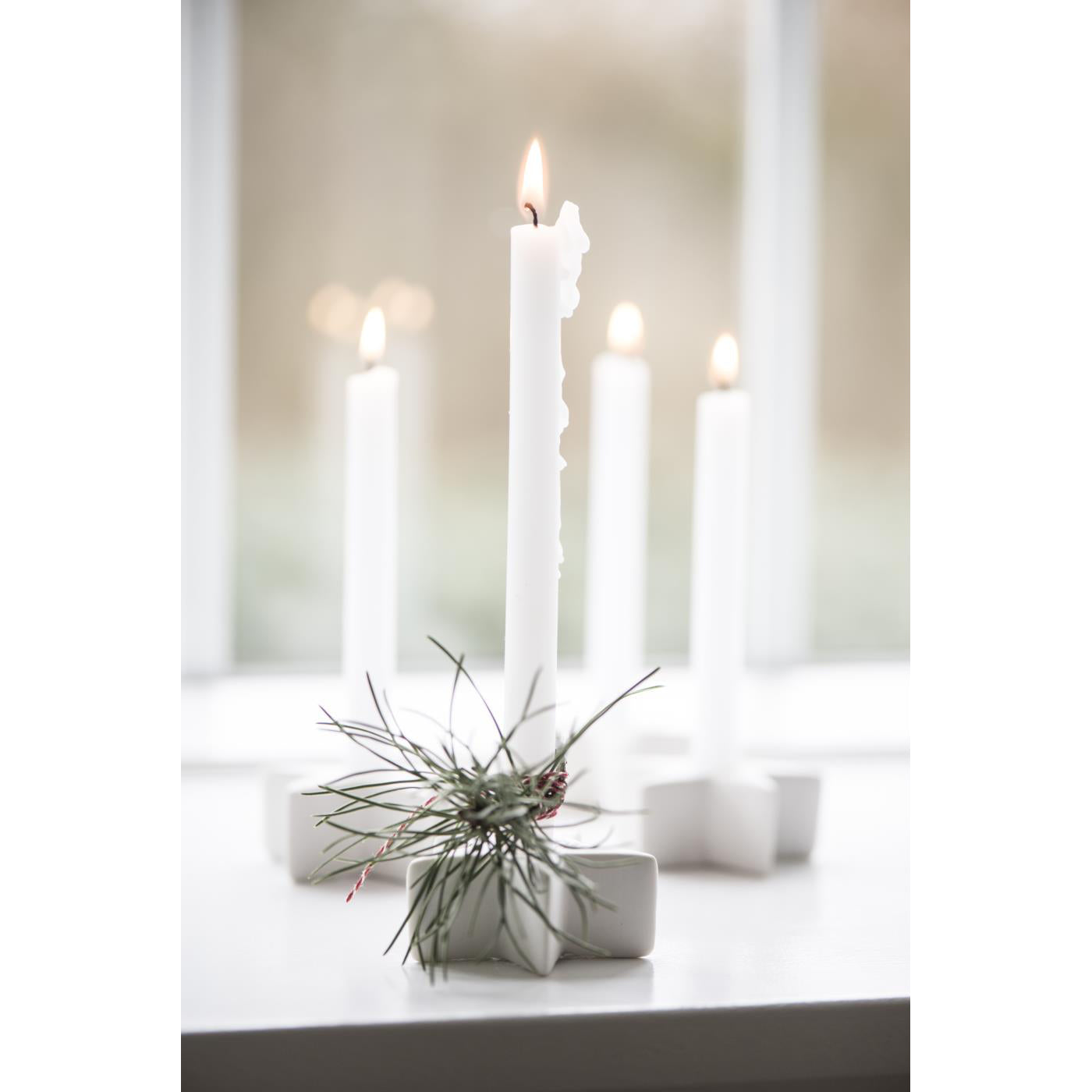 Vela Taper Blanca Ø:1.3 H:20 cm