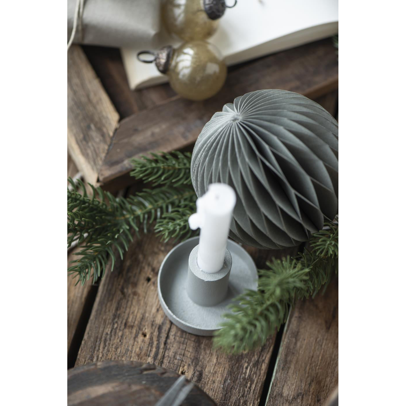 Adorno Navidad Snowball Gris