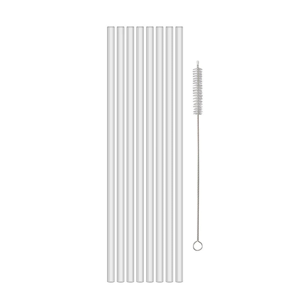 Set 8 bombillas transparente con cepillo CHEERS STRAWS