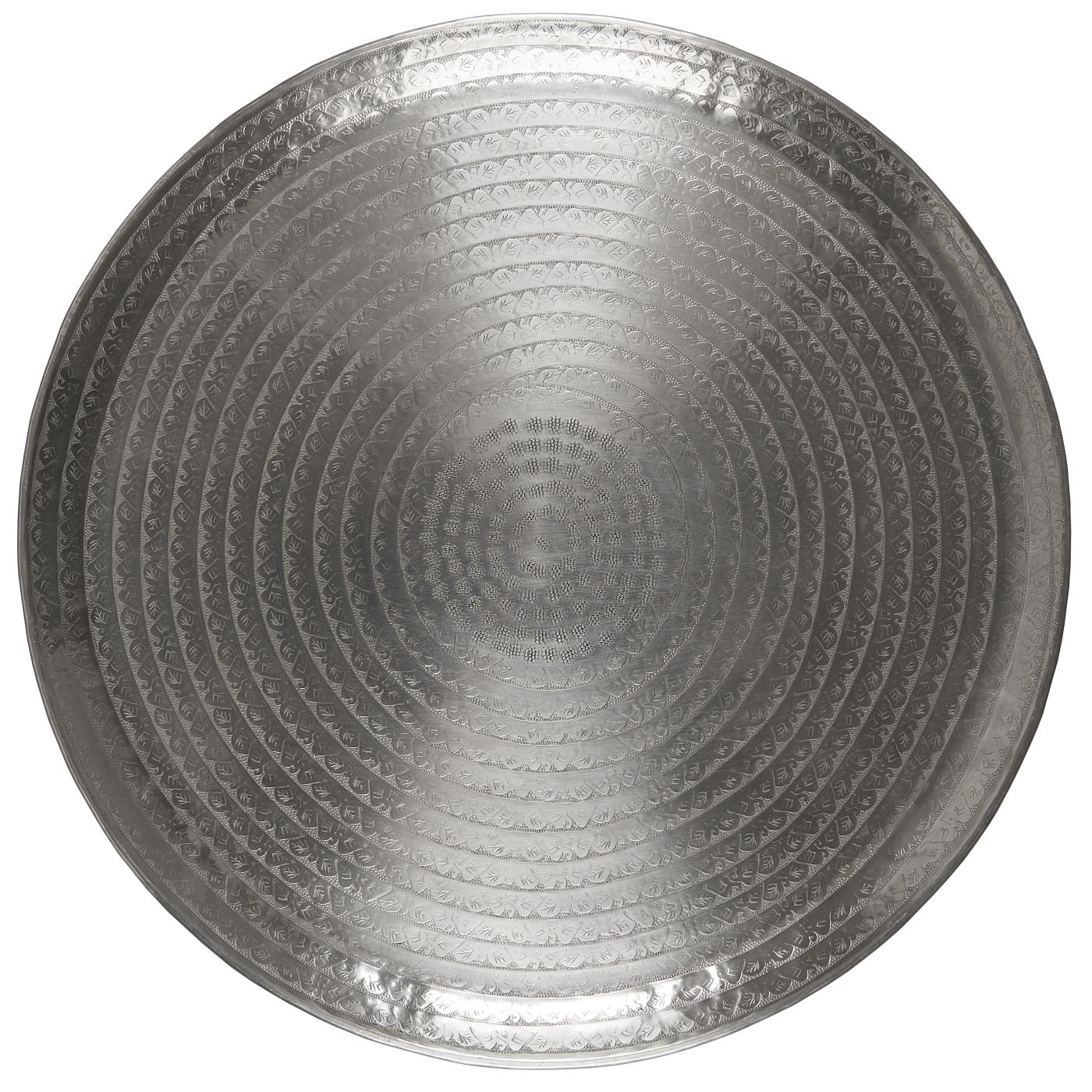 Bandeja Antique Plateada Diam 56 cm
