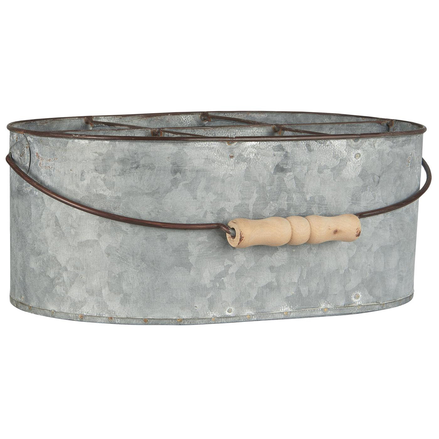 Cesta de metal con 6 compartimentos