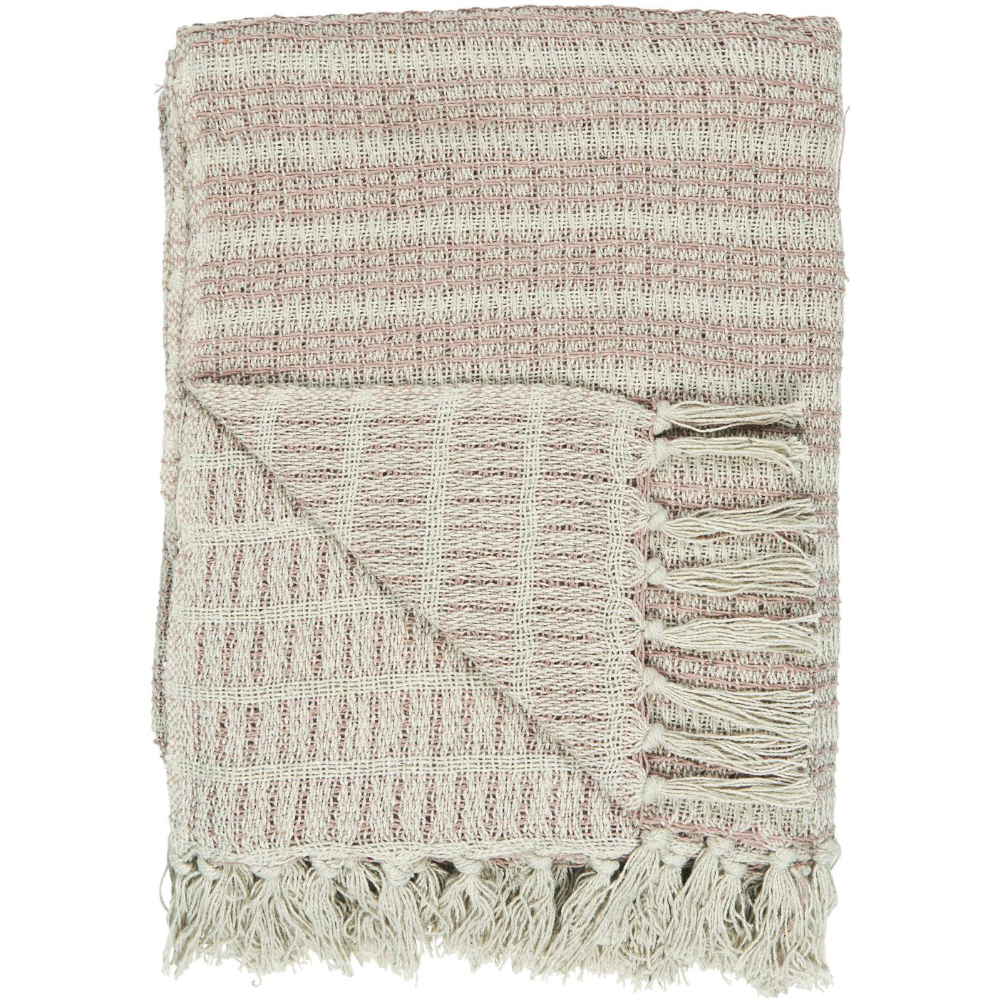 Manta Cream/Malva con lineas