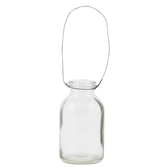 Botella de vidrio con cable mini para flores