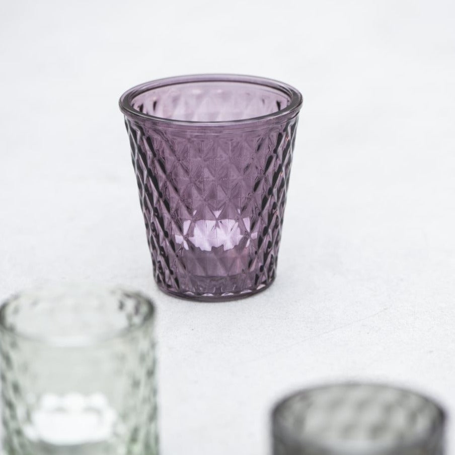 Portavela de Vidrio Humo Medium