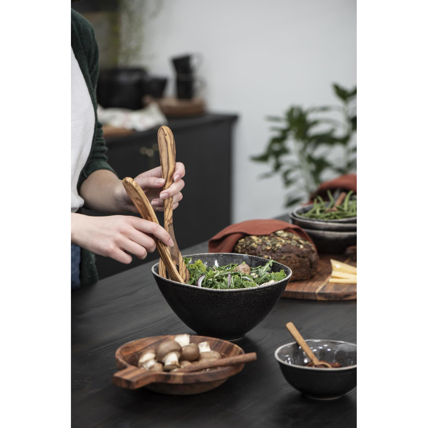 Bowl con Mango Pequeño Madera de Acacia 20 cm