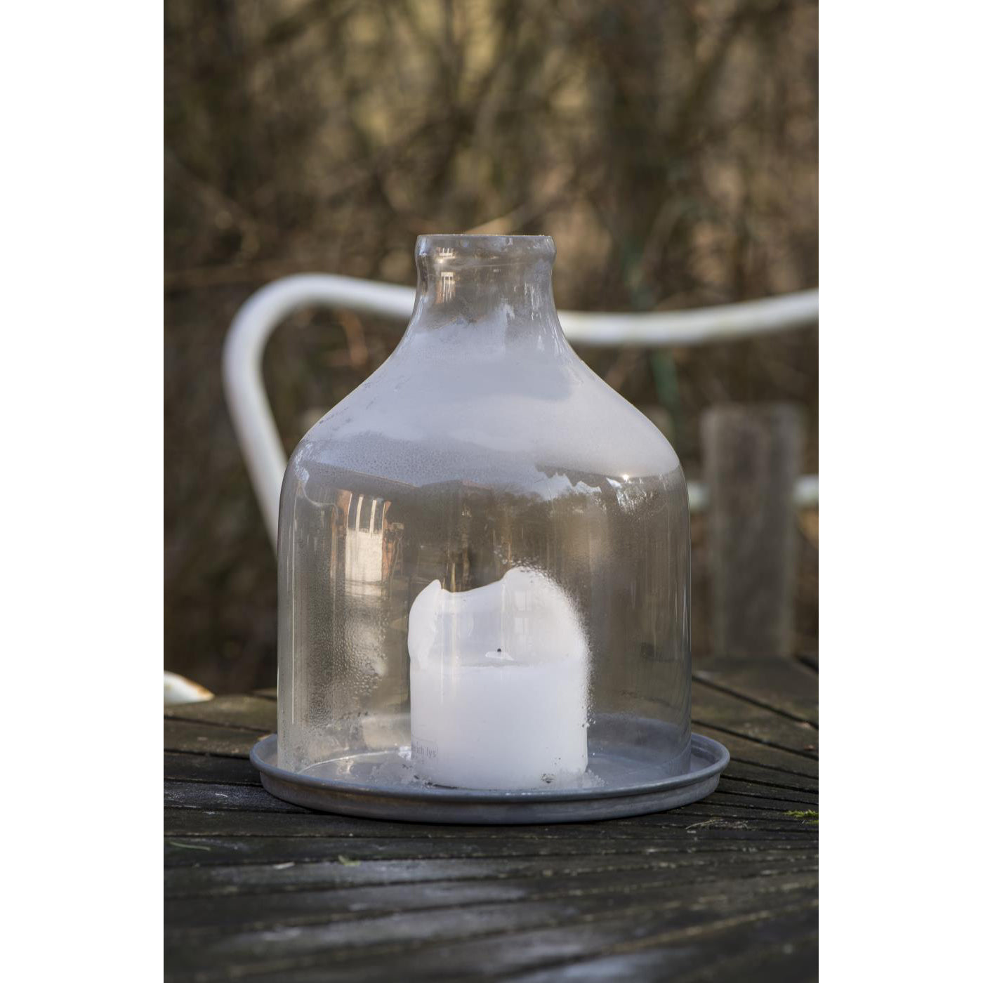 Bandeja Velas Gris 20 cm con Borde