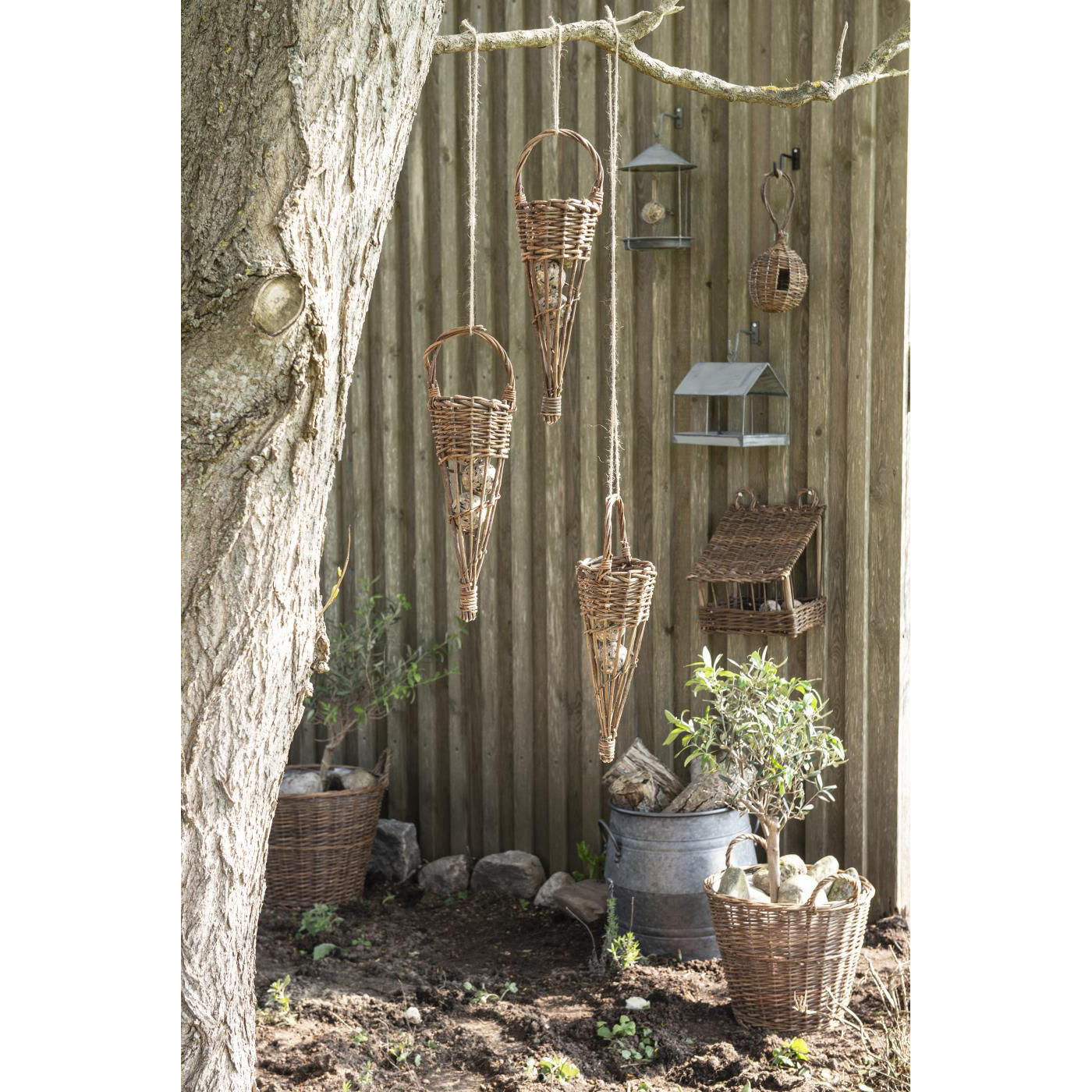 Casa comedero pájaros rectangular gris/zinc