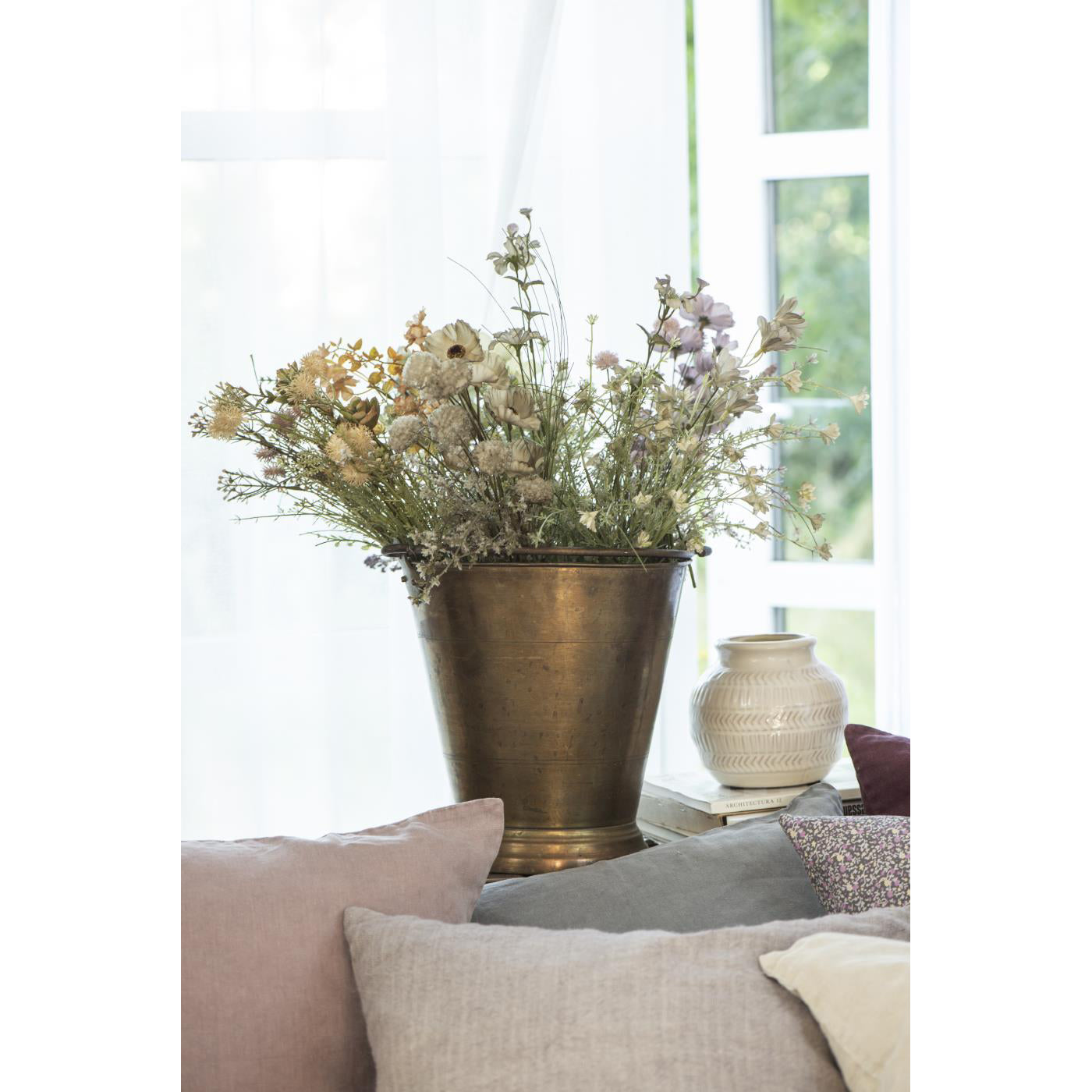 Flores Grises/tonos Verdes 9825