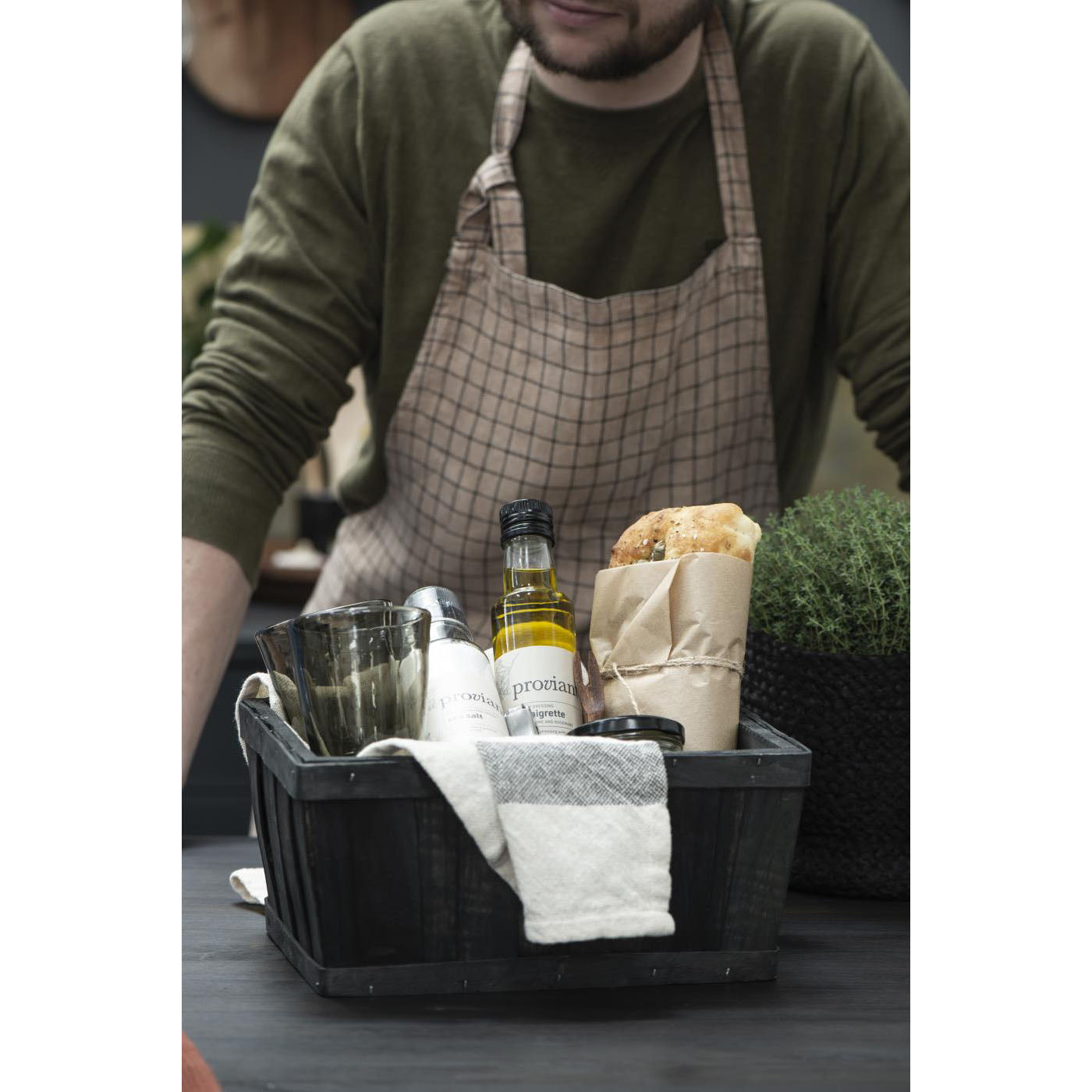 Delantal Café a cuadros