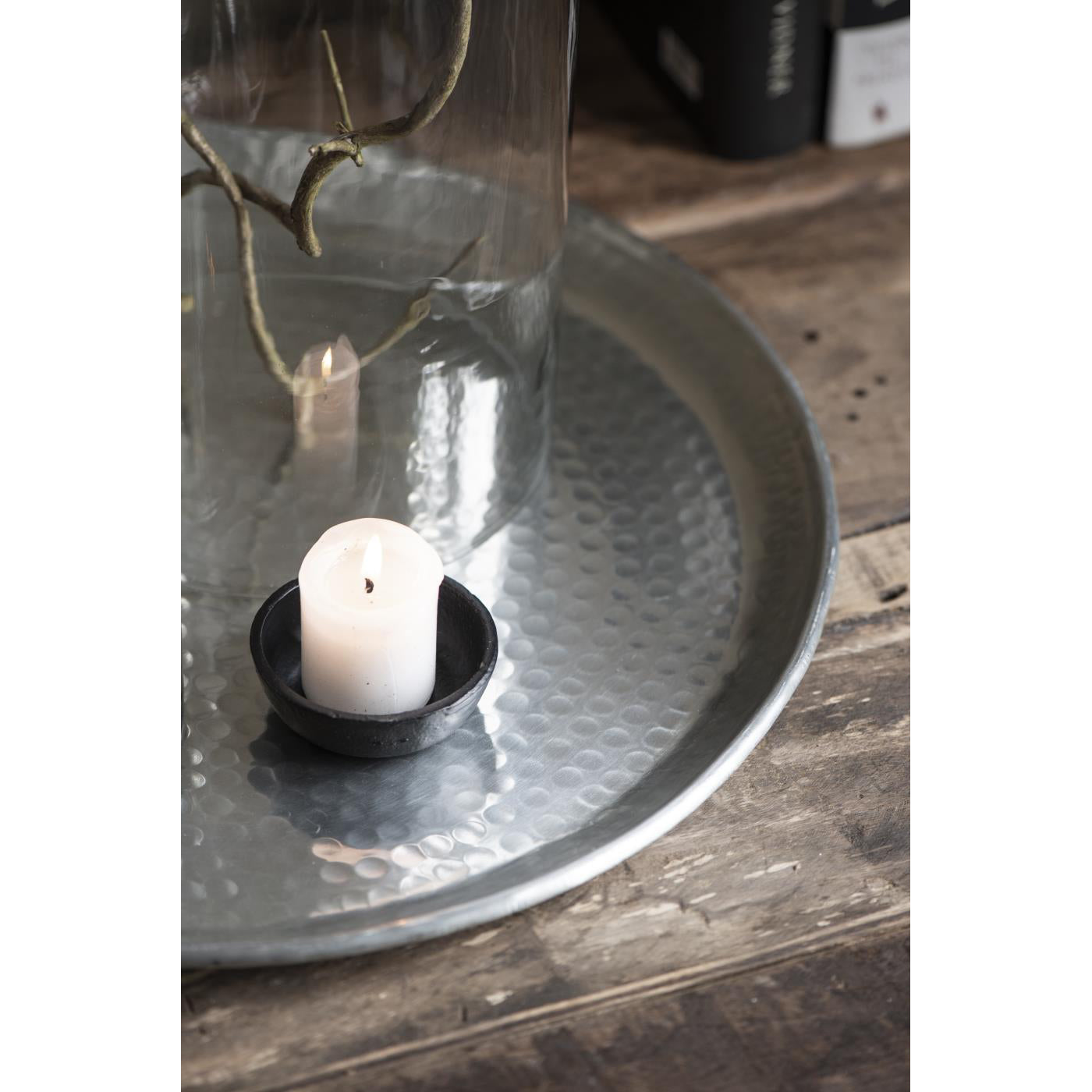 Bandeja Antique Plateada Diam 40 cm