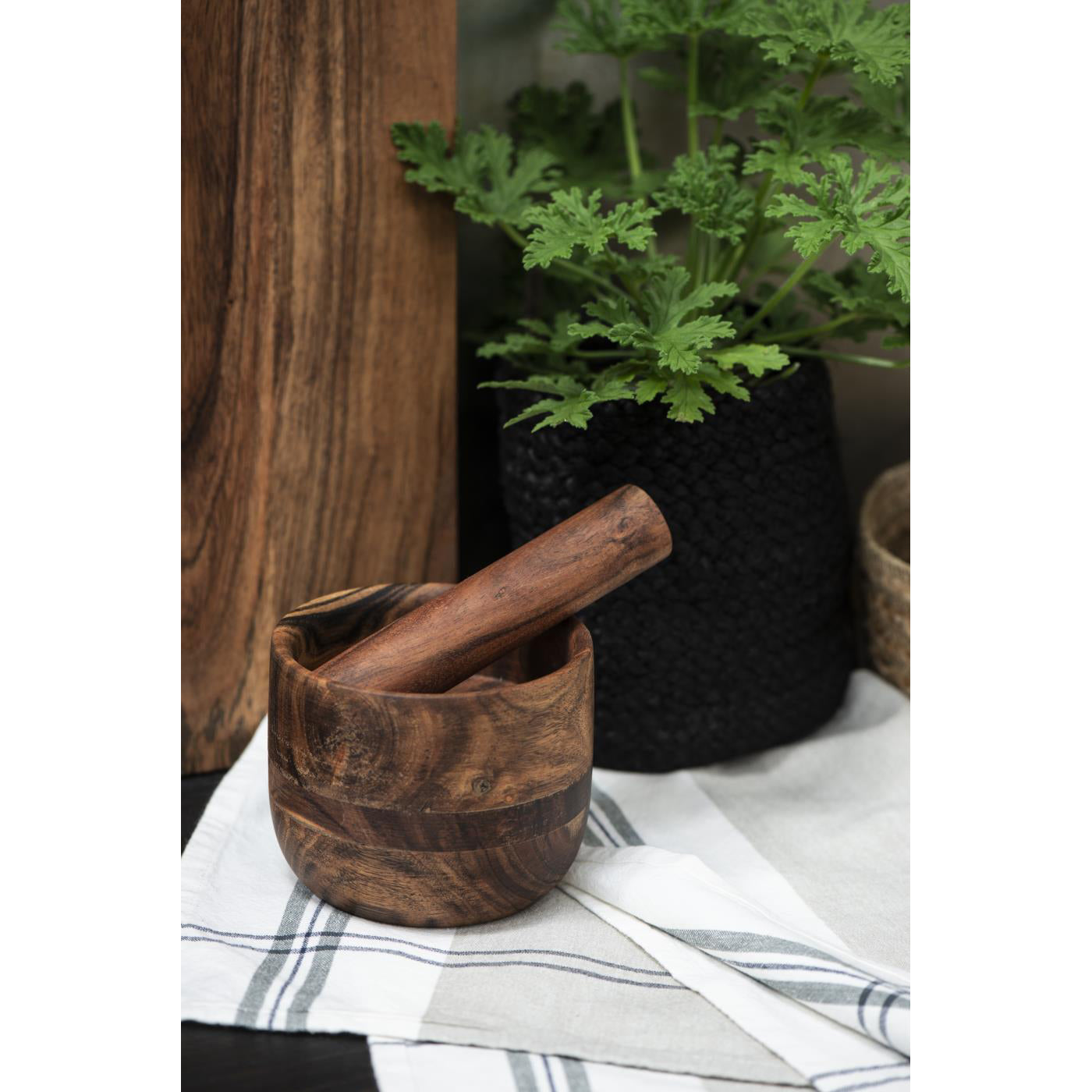 Mortero Madera de Acacia