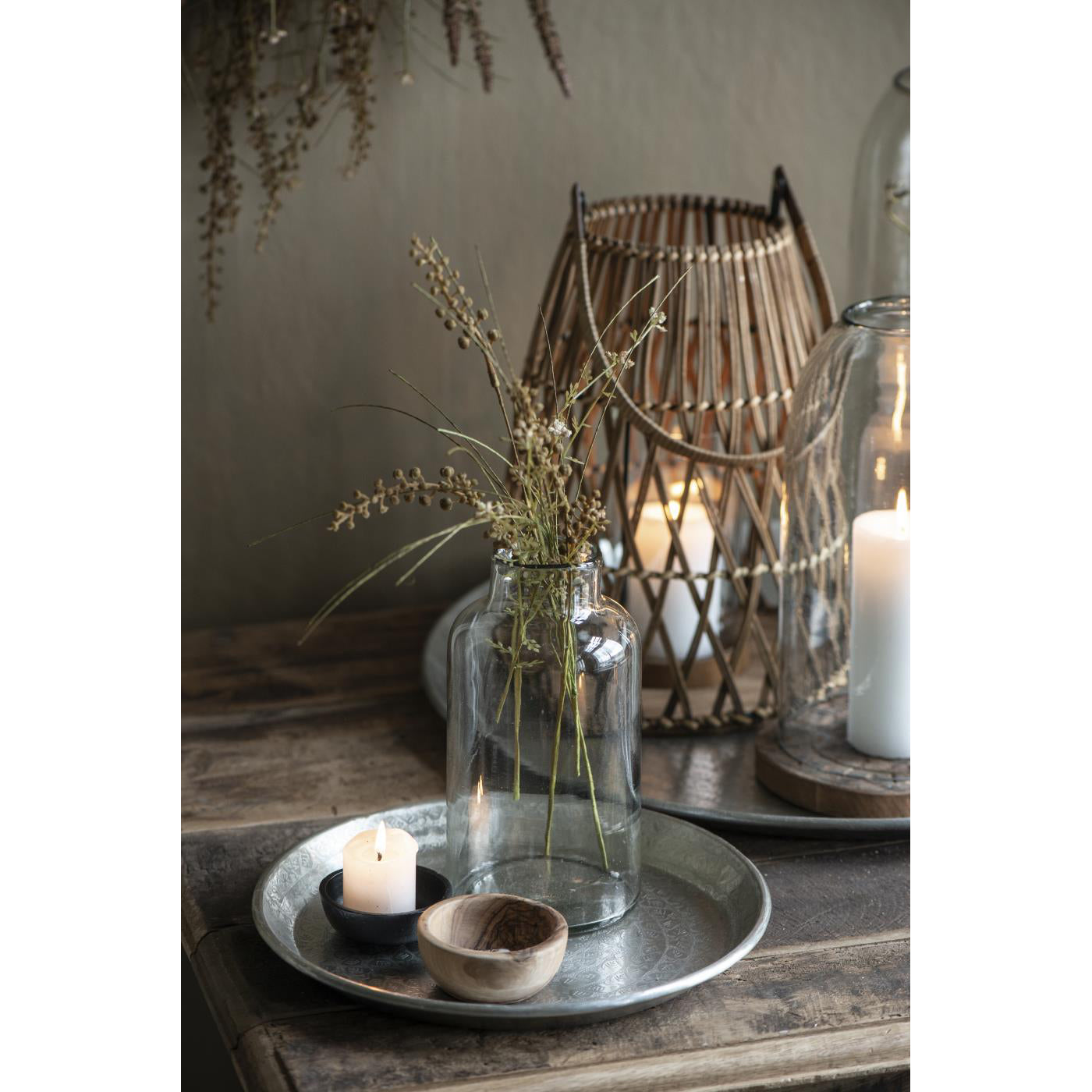 Bandeja Antique Plateada Diam 30 cm