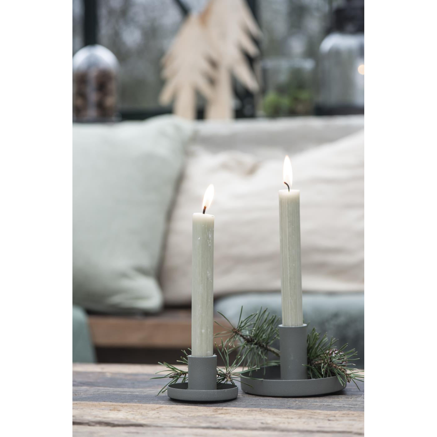 Candelabro Metálico Dinner Verde Musgo Small