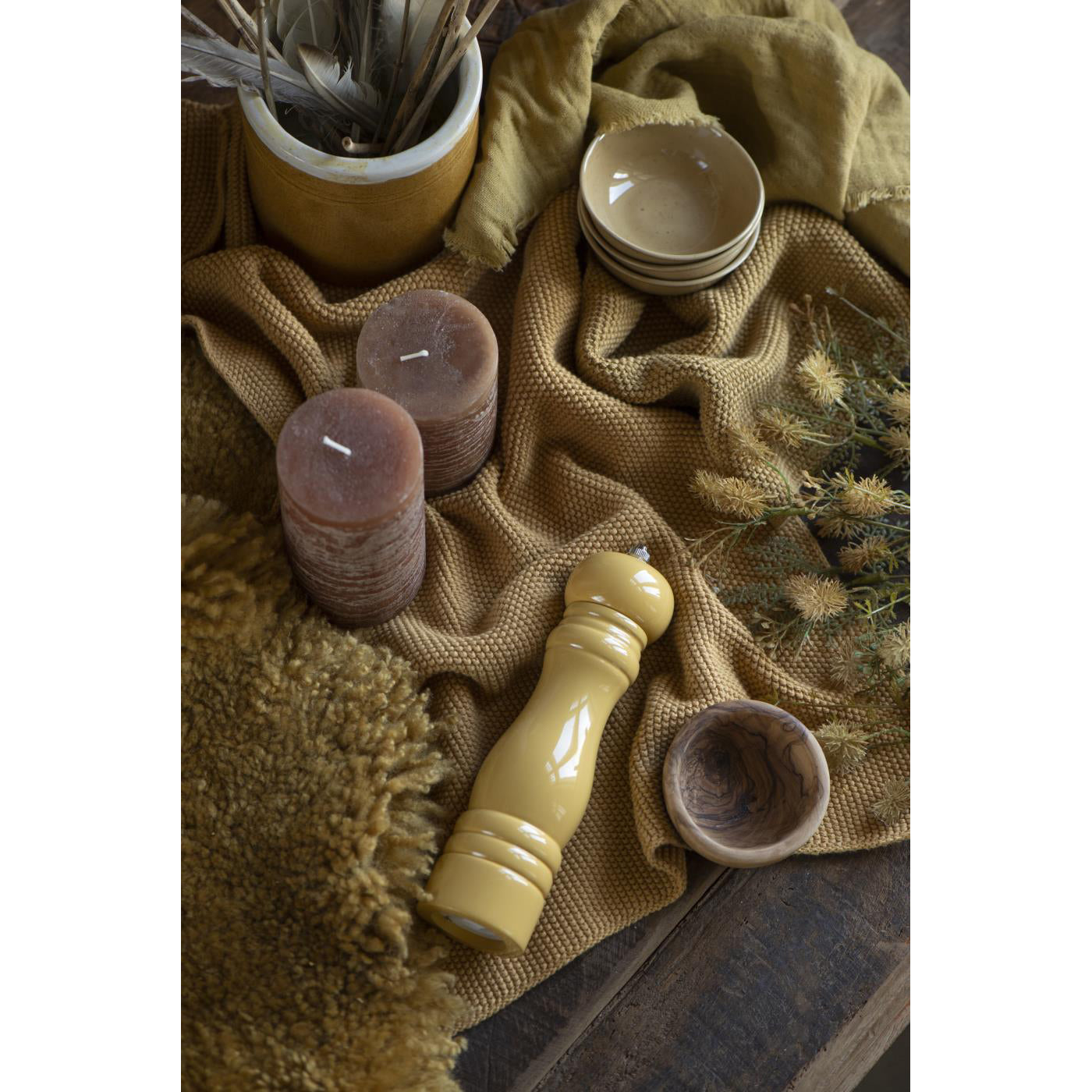 Vela Rústica Café Ø:7 H:14 cm