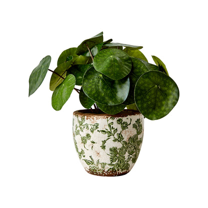 Maceta VICTORIA Blanca/Verde XS