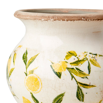 Macetero-Florero LEMONA Blanco/Verde/Amarillo, S Ø10/17xH16 cm