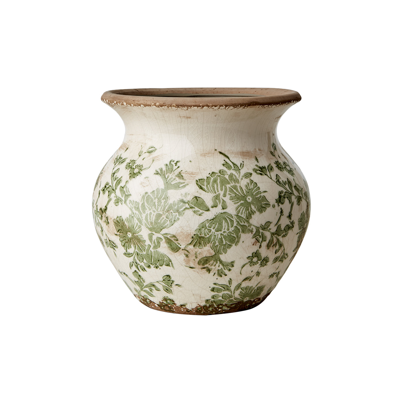 Florero VICTORIA Blanco/Verde, M Ø10/19xH18 cm