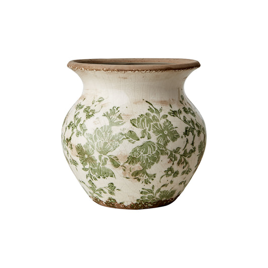 Florero VICTORIA Blanco/Verde, M Ø10/19xH18 cm